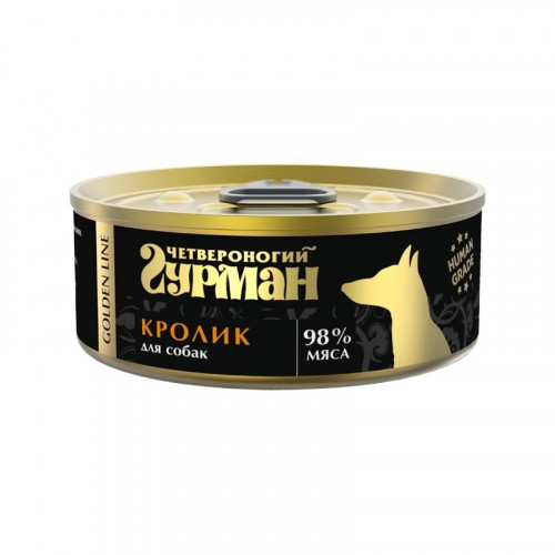 Четвероногий Гурман Golden line кролик натуральный в желе для собак 100 г х 24 шт
