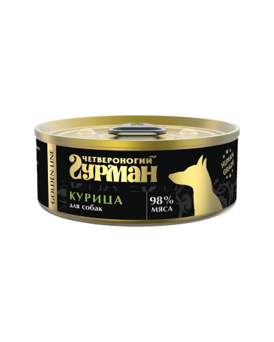 Четвероногий Гурман Golden line курица натуральная в желе для собак 100 г x 24 шт
