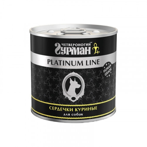 Четвероногий Гурман Platinum line сердечки куриные в желе 240 гр х 12 шт