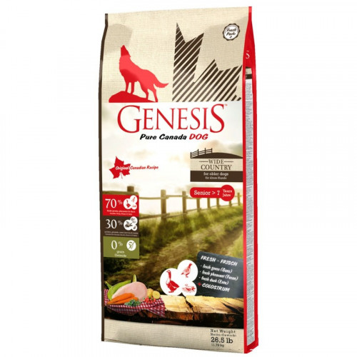Genesis Pure Canada Wide Country Senior сухой корм для пожилых собак всех пород с мясом гуся, фазана, утки и курицы