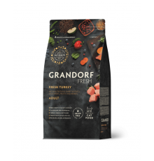 Grandorf Fresh для взрослых кошек, свежее мясо индейки с бататом, диетическая формула для особо аллергичных кошек 