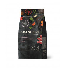 Grandorf Fresh для взрослых кошек, свежее мясо утки с бататом, диетическая формула для особо аллергичных кошек