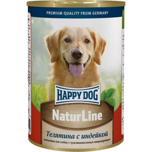 Happy Dog консервы для собак с телятиной и индейкой - 410 г х 20 шт