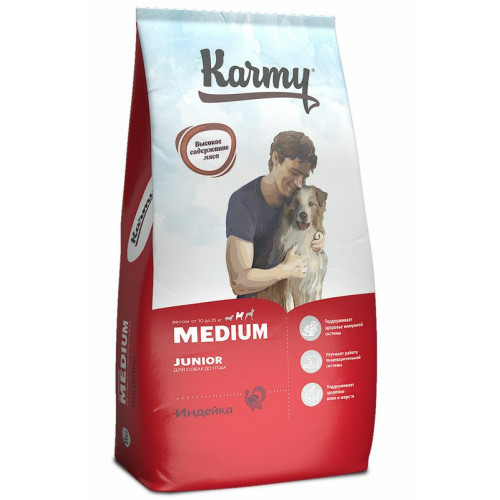 Karmy Medium Junior сухой корм для щенков средних пород с индейкой