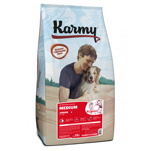 Karmy Medium Junior сухой корм для щенков средних пород с индейкой