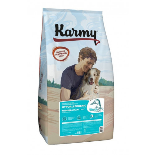 Karmy Hipoallergenic Medium & Maxi сухой корм для взрослых собак средних и крупных пород при аллергии с уткой