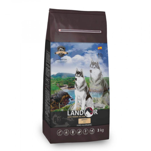 Landor Adult Dog Fish сухой корм для собак всех пород с рыбой и рисом - 15 кг