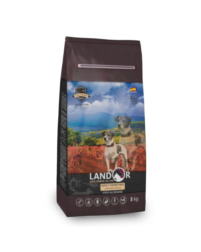 Landor Adult Grain Free Lamb & Potato сухой корм для собак всех пород с ягенком и бататом - 15 кг