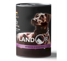 Landor влажный корм для собак всех пород с индейкой в консервах - 400 г х 6 шт.