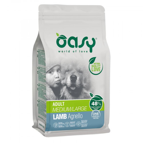 Oasy Dry Dog OAP Adult Medium/Large сухой монопротеиновый корм для собак  средних и крупных пород с ягненком