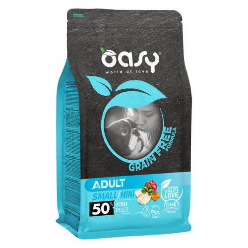 Oasy Dry Dog Grain Free Adult Small сухой беззерновой корм для взрослых собак мелких пород с рыбой 