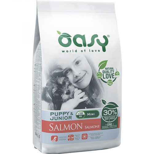 Oasy Dry Dog OAP Puppy Mini сухой корм для щенков мелких пород с лососем