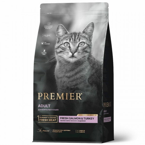 Premier Cat Salmon & Turkey Adult сухой корм для кошек с лососем и индейкой