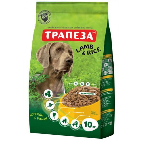 Трапеза для собак ягненок с рисом 10 кг
