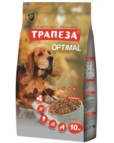 Трапеза Оптималь сухой корм для собак, создан для тех животных, которые вынуждены жить в городе 10 кг